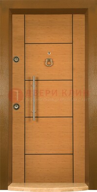 Коричневая входная дверь c МДФ панелью ЧД-13 в частный дом в Ногинске