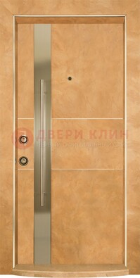 Коричневая входная дверь c МДФ панелью ЧД-20 в частный дом в Ногинске