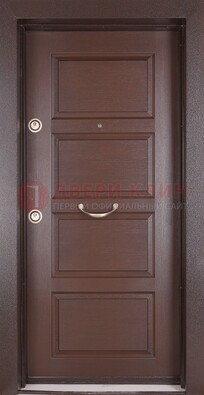 Коричневая входная дверь c МДФ панелью ЧД-28 в частный дом в Ногинске