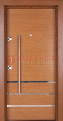 Коричневая входная дверь c МДФ панелью ЧД-31 в частный дом в Ногинске
