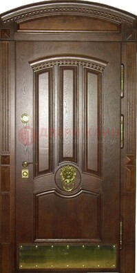 Хорошая стальная арочная дверь с декоративным элементом ДА-23 в Лыткарино