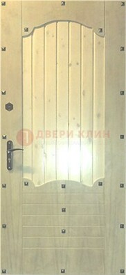 Белая железная дверь с евровагонкой ДЕ-9 в Ногинске