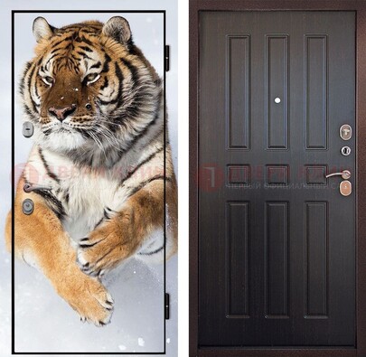 Металлическая дверь с фотопечатью тигра ДФ-1 в Лобне