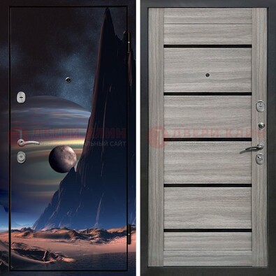 Стальная дверь с фотопечатью космоса ДФ-49 в Щелково