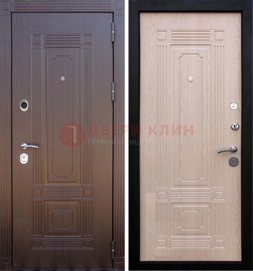 Коричневая входная дверь с МДФ ДМ-173 для кирпичного дома в Ногинске