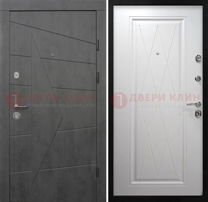 Темная железная дверь МДФ с рисунком ДМ-194 в Одинцово