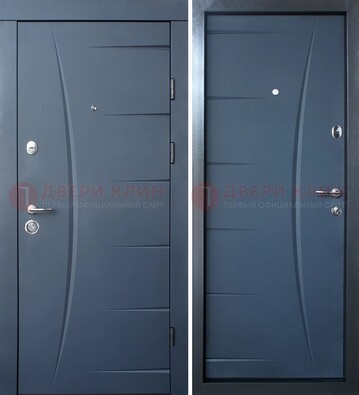 Серая входная дверь с фигурной фрезеровкой МДФ ДМ-213 в Ногинске