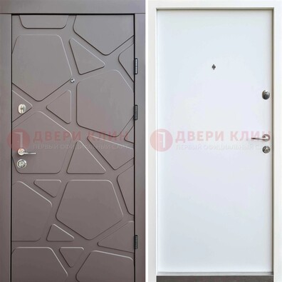 Серая входная дверь с филенчатой МДФ ДМ-216 в Ногинске