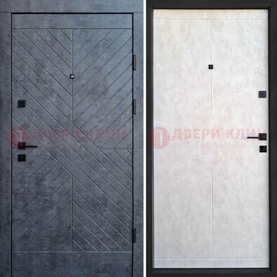 Серая железная дверь с филенчатой МДФ ДМ-217 в Ногинске