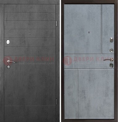 Серая железная дверь с МДФ в стиле хайтек ДМ-446 в Ногинске