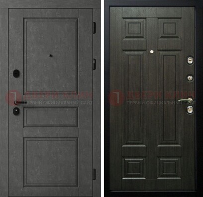 Серая стальная дверь с классическими МДФ ДМ-456 в Ногинске