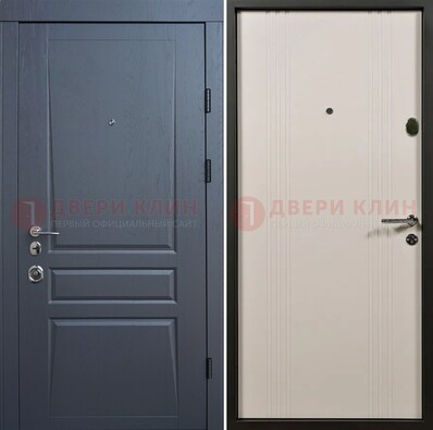 Темно-серая стальная дверь с МДФ хайтек ДМ-481 в Ногинске