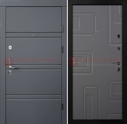 Серая металлическая дверь с МДФ в квартиру ДМ-485 в Ногинске