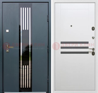 Темная квартирная дверь с разными МДФ ДМ-504 в Ногинске