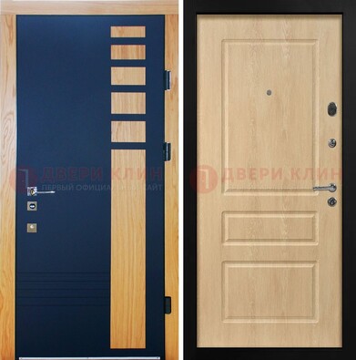 Двухцветная железная дверь с МДФ в квартиру ДМ-511 в Ногинске