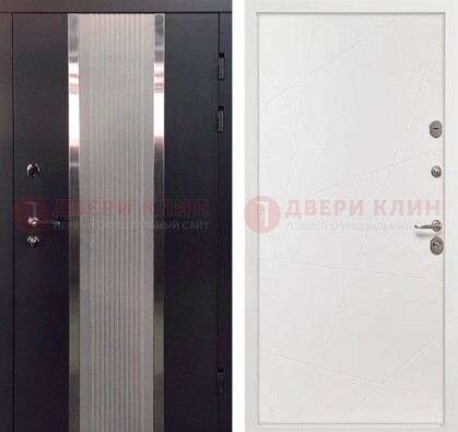 Темная металлическая дверь в квартиру МДФ с двух сторон ДМ-512 в Ногинске