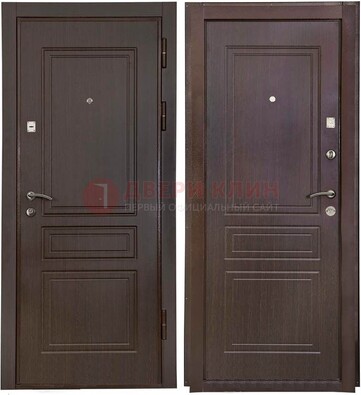 Антивандальная коричневая железная дверь с МДФ ДМ-61 в Балашихе