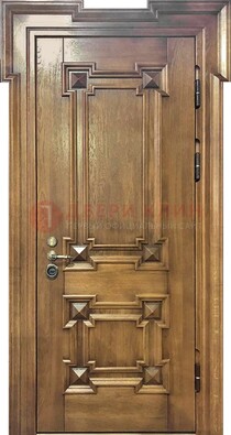 Филенчатая железная дверь с массивом дуба ДМД-56 в Ногинске