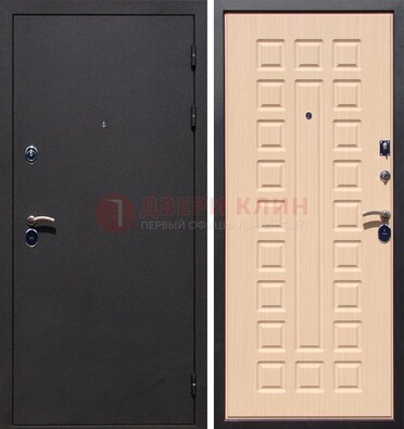 Черная стальная дверь с порошковым окрасом МДФ внутри ДП-102 в Ногинске