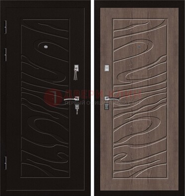 Темная железная дверь с порошковым окрасом ДП-127 в Ногинске
