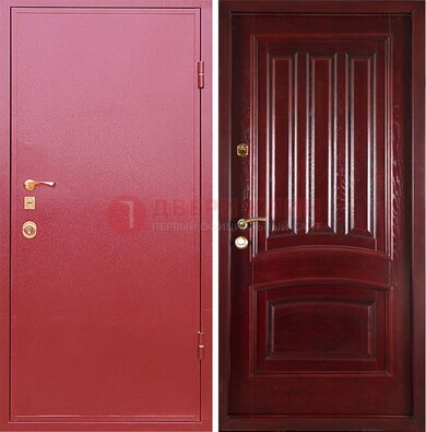 Красная металлическая дверь с порошковым напылением ДП-165 в Ногинске