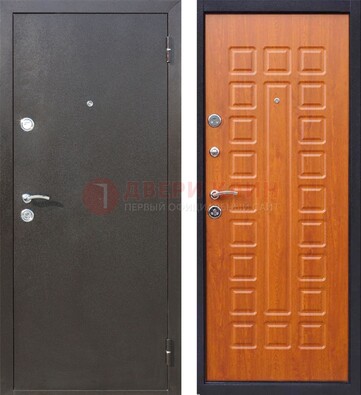 Коричневая стальная дверь с порошковым напылением ДП-202 в Кубинке