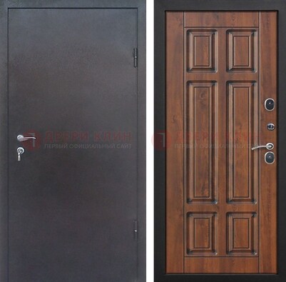 Темная входная дверь с порошковым покрытием с МДФ панелью ДП-235 в Ногинске