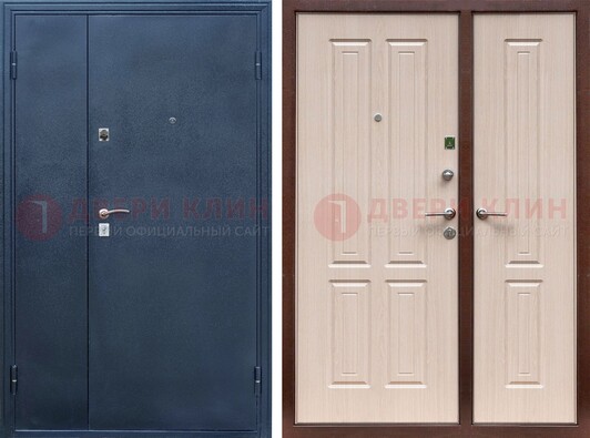 Двустворчатая стальная дверь с порошковым напылением и МДФ ДП-239 в Ногинске
