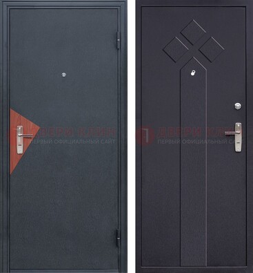 Черная входная дверь с порошковым напылением и узором внутри ДП-241 в Ногинске