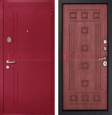 Красная железная дверь с порошковым напылением ДП-242 в Ногинске