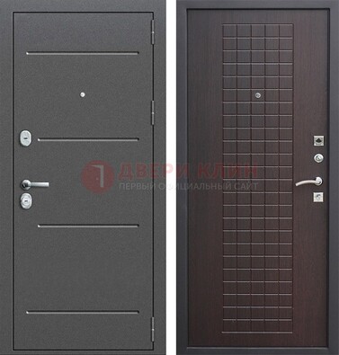 Металлическая дверь с порошковым покрытием и МДФ Махагон ДП-254 в Ногинске