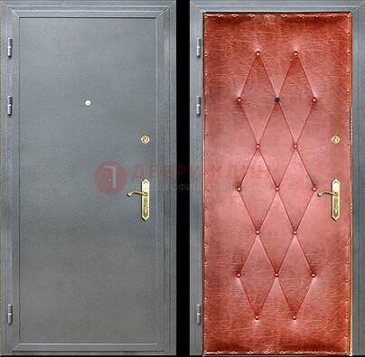 Серая стальная дверь с порошковым покрытием ДП-25 в Ногинске