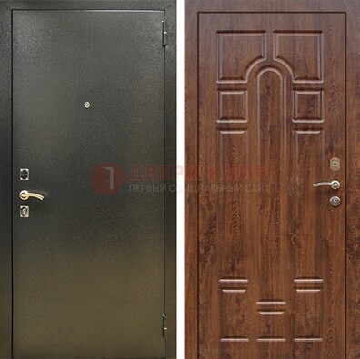 Металлическая дверь Темное серебро с порошковым покрытием и МДФ ДП-271 в Рязани