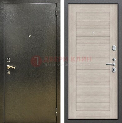 Стальная темно-серая дверь с порошковой отделкой и МДФ панелью ДП-278 в Ногинске