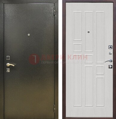 Входная дверь Темное серебро с порошковой отделкой и терморазрывом МДФ ДП-282 в Саратове