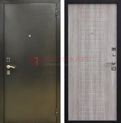 Железная темная дверь с порошковым покрытием и филенчатой МДФ ДП-297 в Ногинске