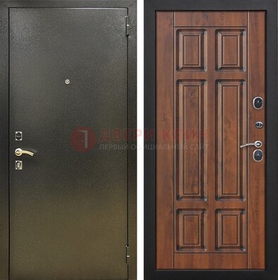 Металлическая входная темная дверь с порошковым напылением и МДФ ДП-299 в Ногинске
