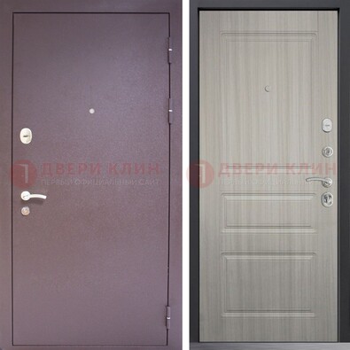 Темная стальная дверь с порошковым окрасом и МДФ ДП-310 в Ногинске