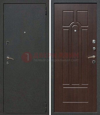Черная металлическая дверь с порошковым окрасом ДП-47 в Ногинске