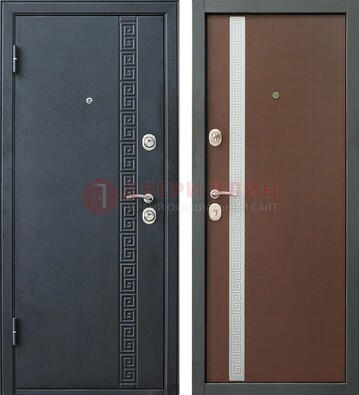 Черная стальная дверь с порошковым напылением ДП-9 в Ногинске