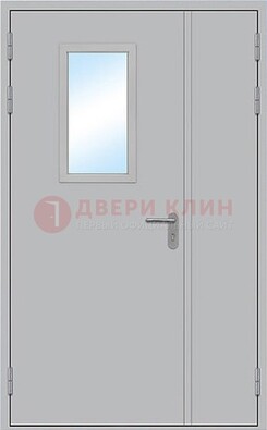 Белая входная техническая дверь со стеклянной вставкой ДПП-10 в Ногинске