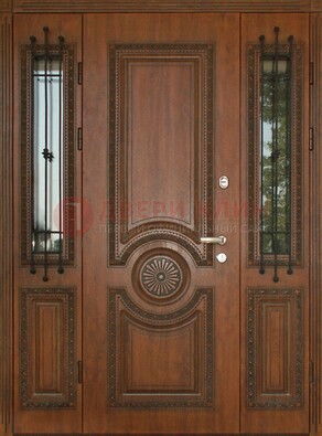 Парадная распашная стальная дверь Винорит со стеклом ДПР-106 в Ногинске