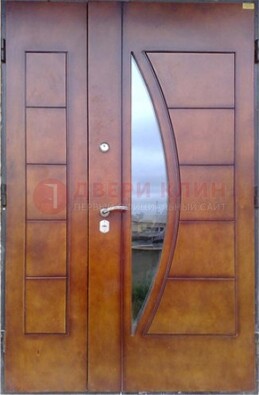 Офисная стальная парадная дверь со вставками из стекла ДПР-13 в Ногинске