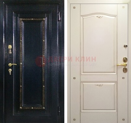 Парадная дверь с золотистым декором ДПР-3 в квартиру в Ногинске