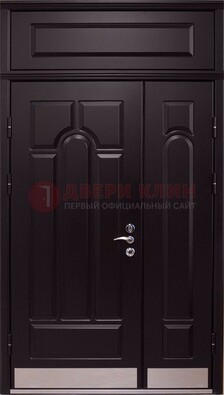 Парадная дверь с металлическими вставками ДПР-47 и фрамугой в Ногинске