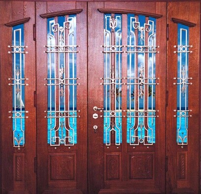 Парадная дверь со вставками из стекла ДПР-55 с шумоизоляцией в Ногинске