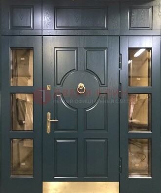 Стальная парадная дверь ДПР-64 со стеклопакетом в Ногинске