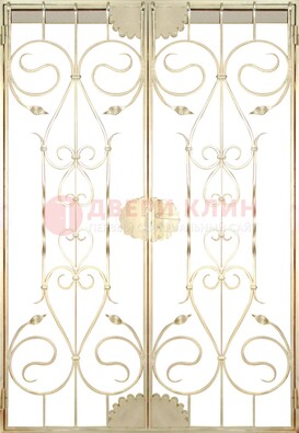 Золотая железная решетчатая дверь ДР-1 в Ногинске