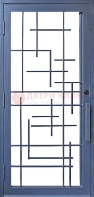 Современная железная решетчатая дверь синяя ДР-31 в Ногинске