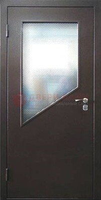 Стальная дверь со стеклом ДС-5 в кирпичный коттедж в Ногинске